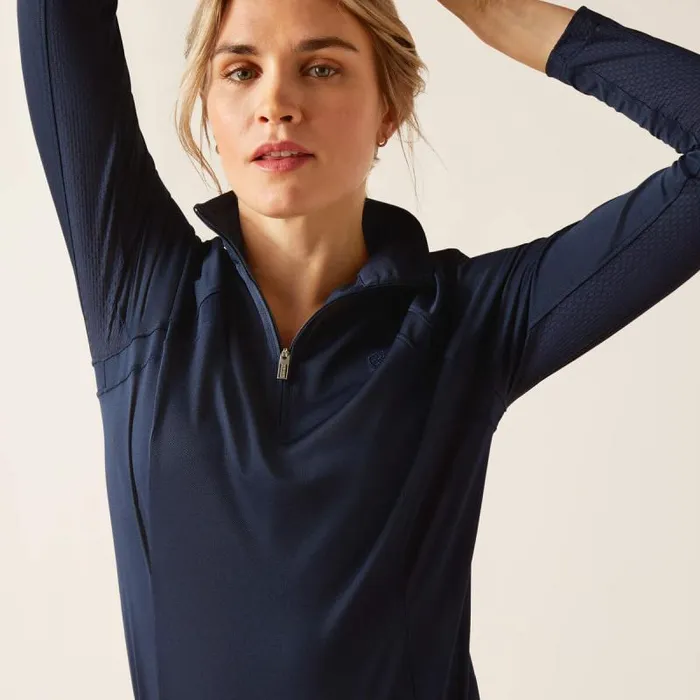 Women English Riding Ariat Sunstopper 30 14 Zip Baselayer Navy Women English Riding Ariat Sunstopper 30 14 Zip Baselayer Navy