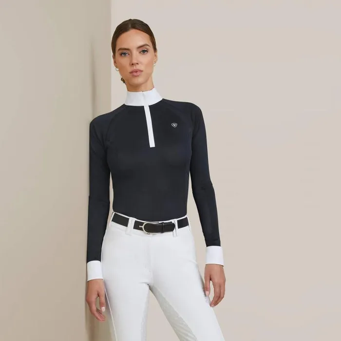 Women English Riding Ariat Sunstopper Pro 20 Show Shirt Show Navyashton