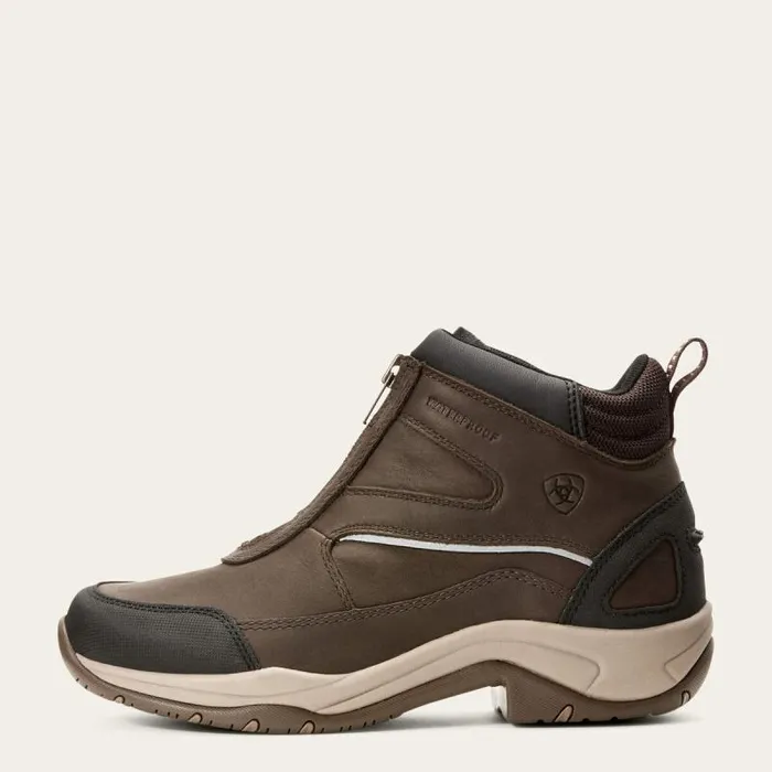 Women English Riding Boots Ariat Telluride Zip Waterproof Dark Brown