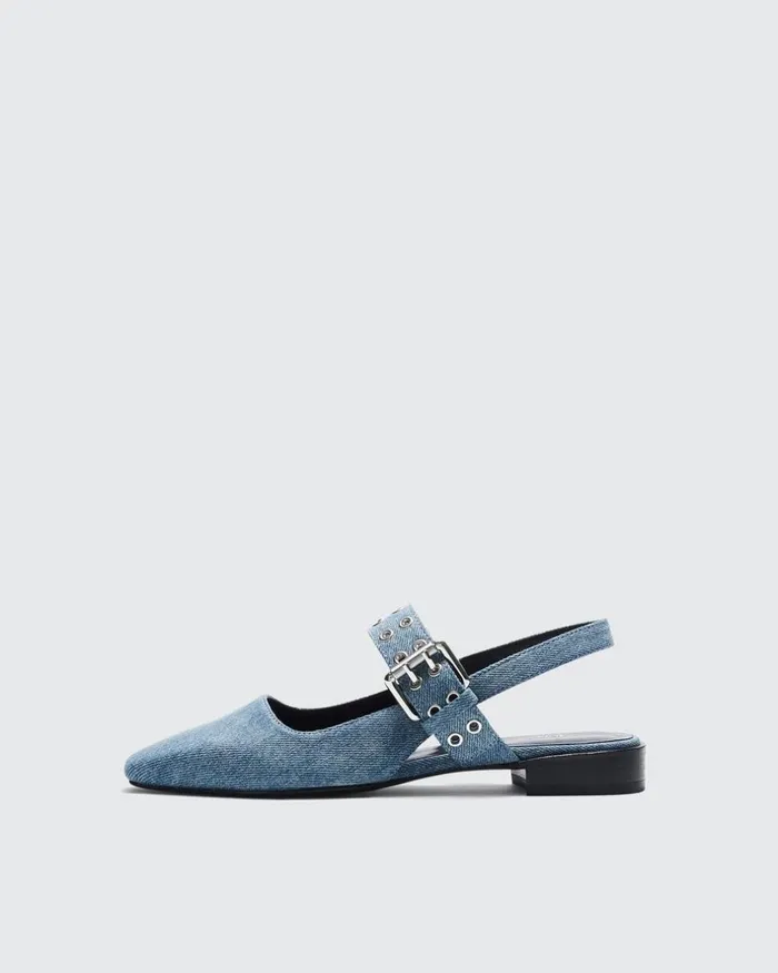 Women Flats Rag 038 Bone Astra Slingback 8211 Denim Denim