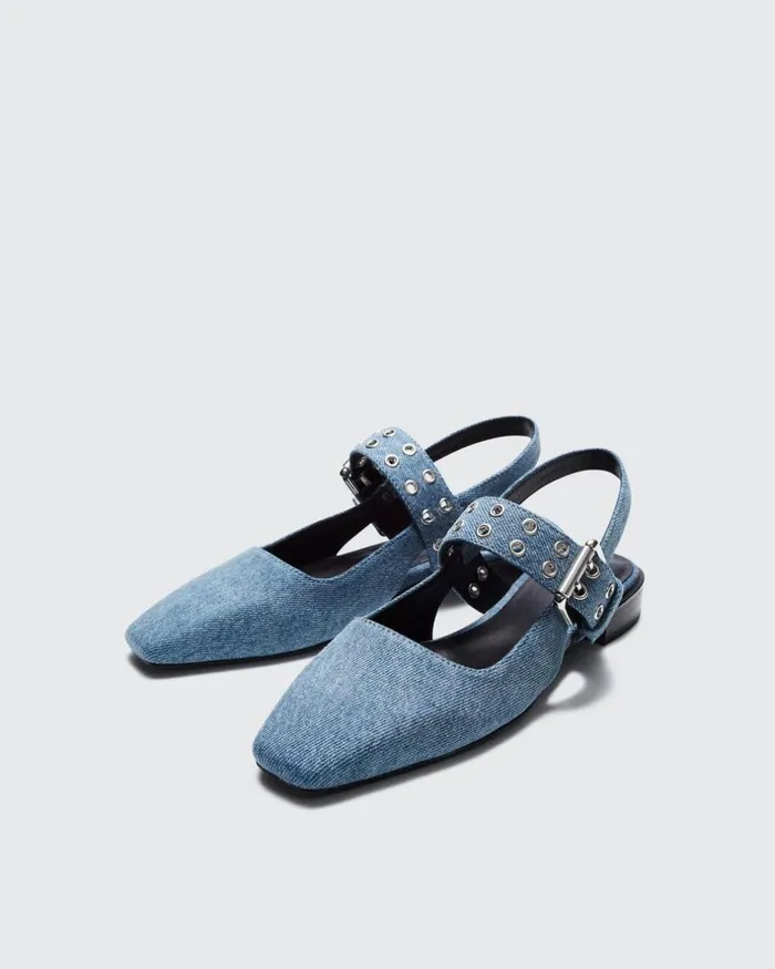Women Flats Rag 038 Bone Astra Slingback 8211 Denim Denim