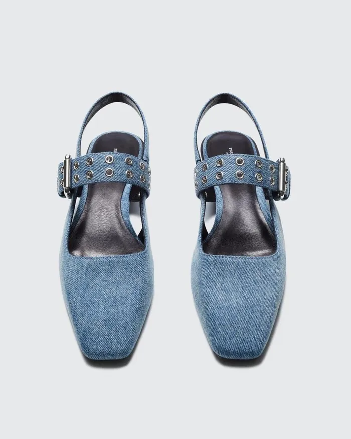 Women Flats Rag 038 Bone Astra Slingback 8211 Denim Denim