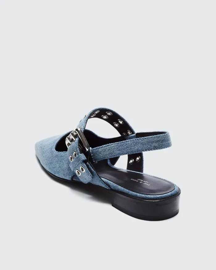 Women Flats Rag 038 Bone Astra Slingback 8211 Denim Denim