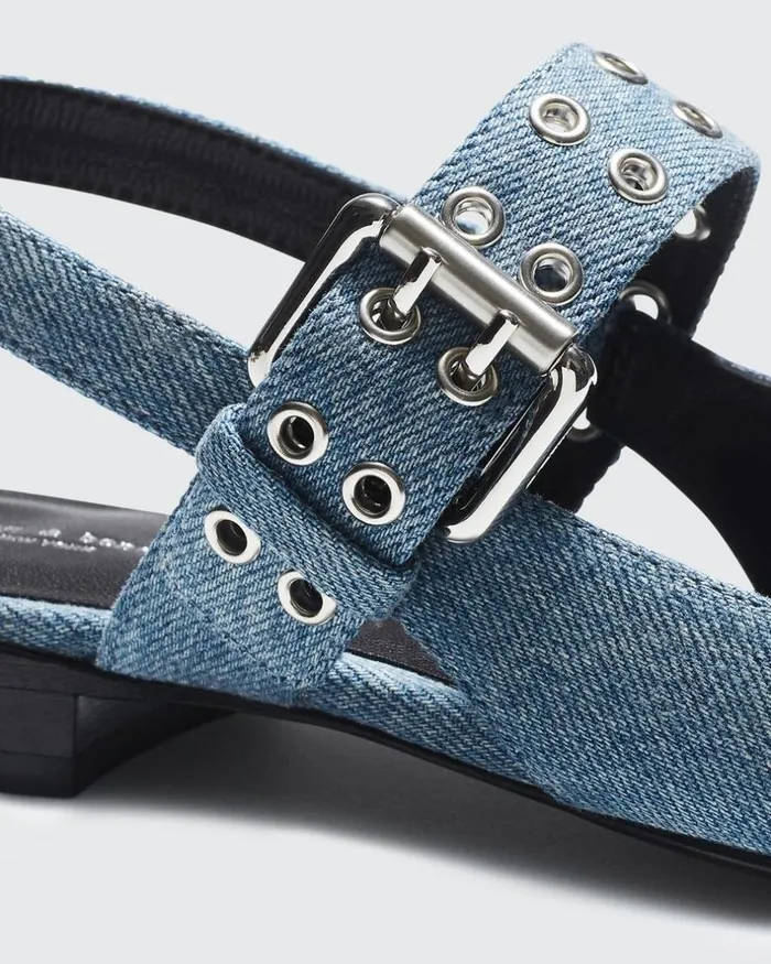 Women Flats Rag 038 Bone Astra Slingback 8211 Denim Denim
