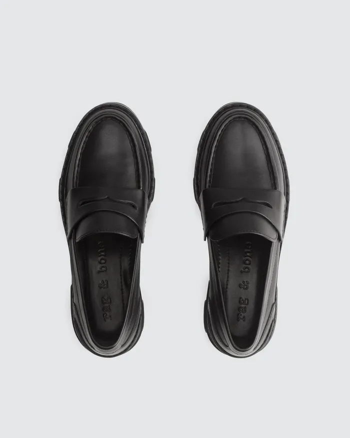Women Flats Rag 038 Bone Shiloh Loafer 8211 Leather Black