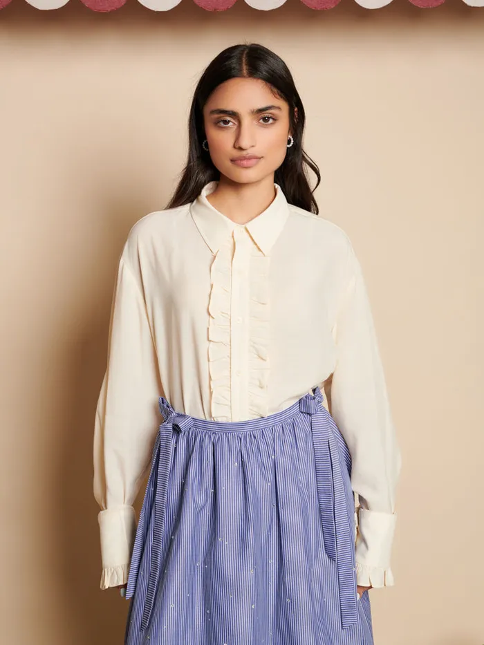 Women Freddie Ruffle Shirt Pearl Ivory Sister Jane Tops