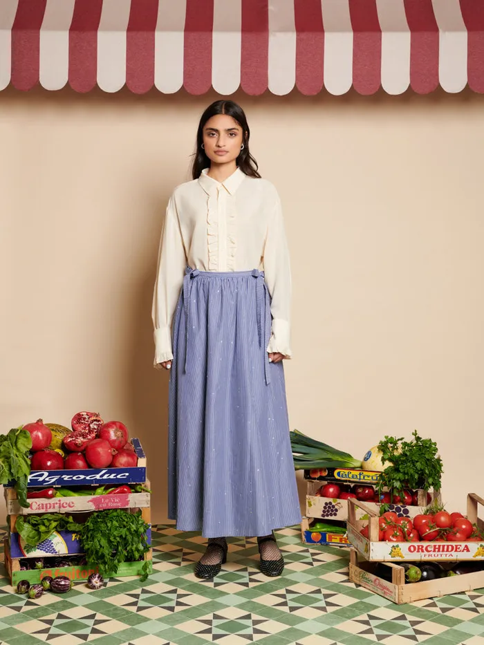 Women Freddie Ruffle Shirt Pearl Ivory Sister Jane Tops