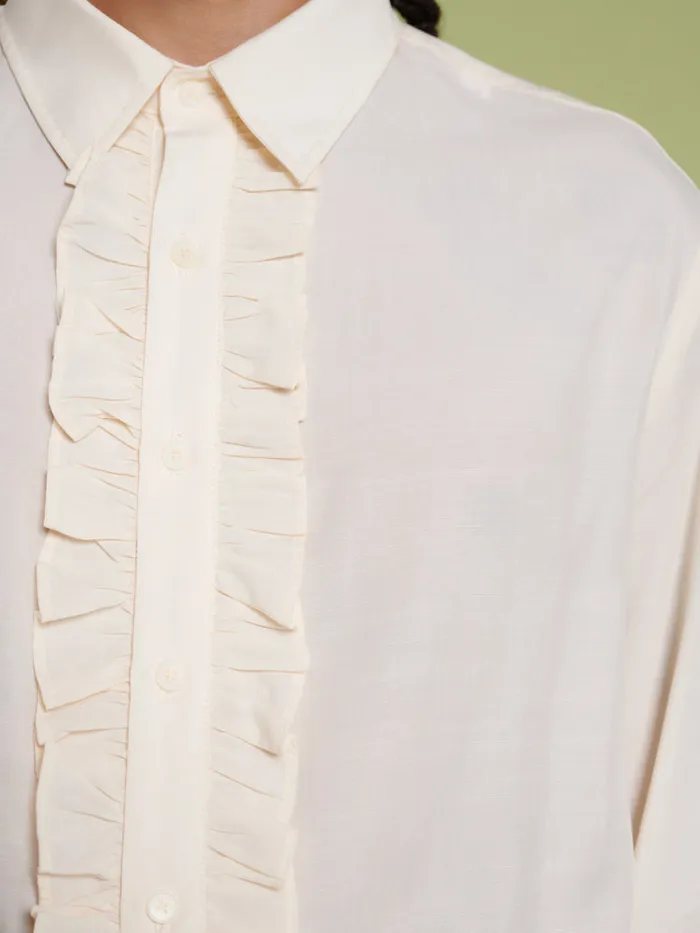 Women Freddie Ruffle Shirt Pearl Ivory Sister Jane Tops