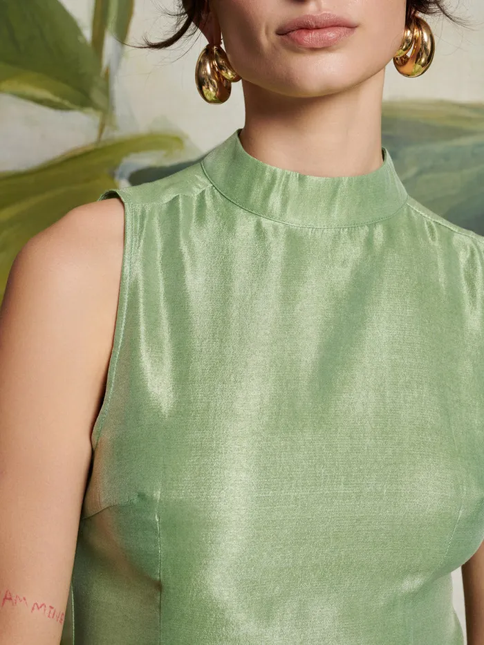 Women Ghospell Arya Column Midi Dress Pistachio Green Sister Jane Dresses