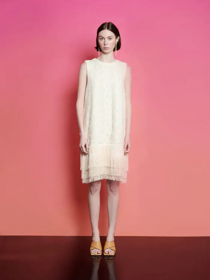 Women Ghospell Billie Fringe Mini Dress Cloud Cream Sister Jane Dresses