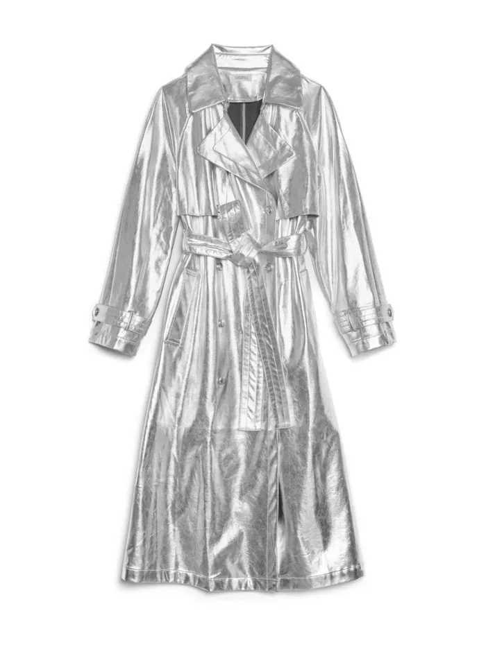 Women Ghospell Brody Metallic Trench Coat Silver Sister Jane Jackets
