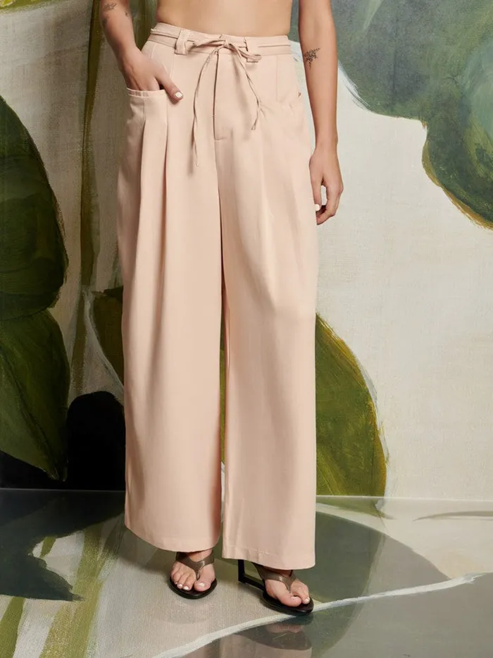 Women Ghospell Brooke HighWaisted Trousers Pastel Peach Sister Jane Bottoms
