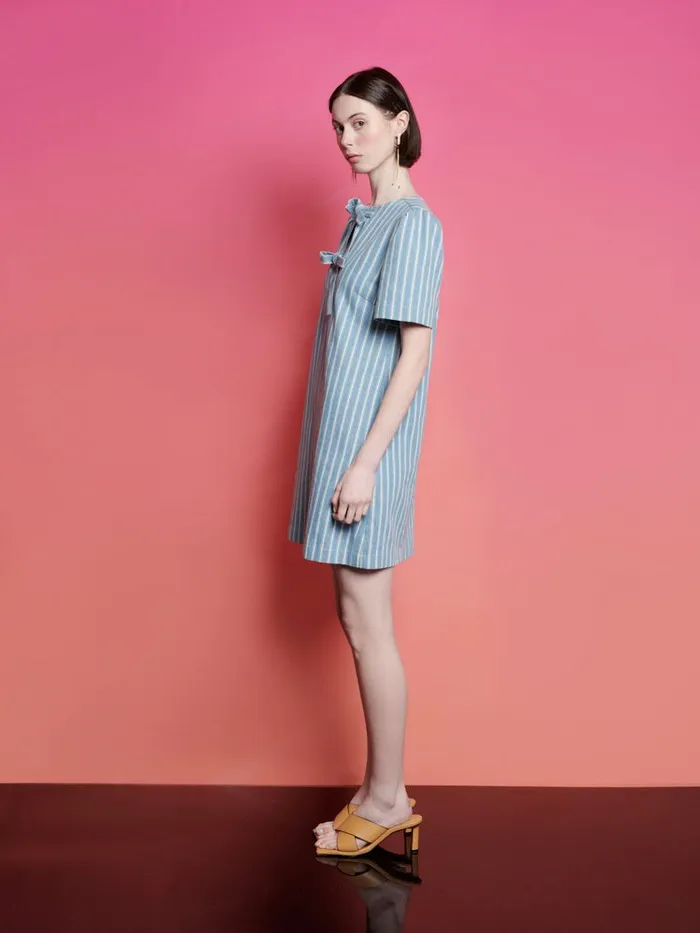 Women Ghospell Cleo Striped Mini Dress Stripe Denim Sister Jane Dresses