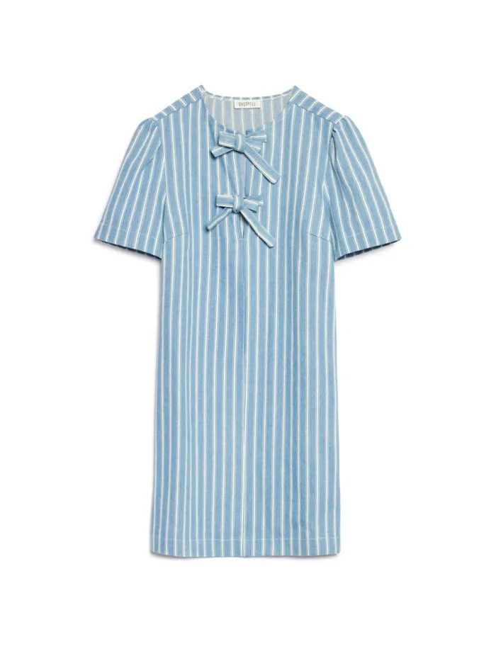 Women Ghospell Cleo Striped Mini Dress Stripe Denim Sister Jane Dresses