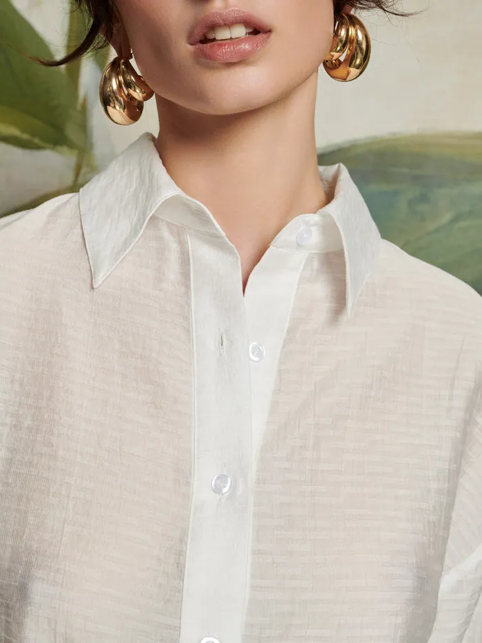 Women Ghospell Eliza Tie Shirt White Cream Sister Jane Tops