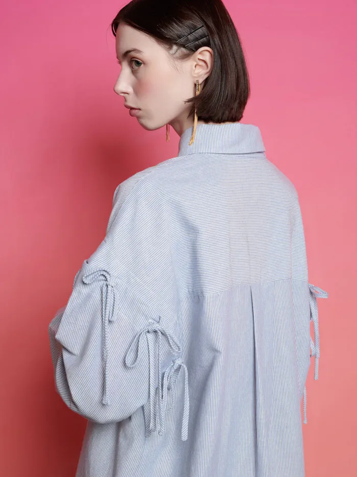 Women Ghospell Emma Tie Shirt Air Blue Sister Jane Tops