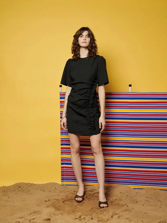 Women Ghospell Georgia Ruffle Mini Dress Ink Black Sister Jane Dresses