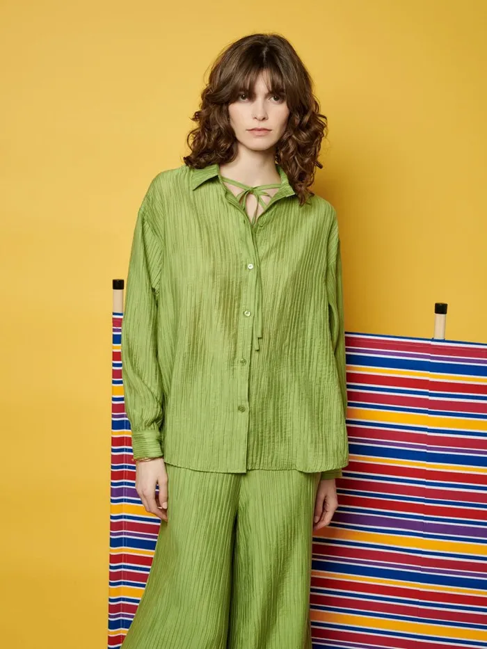 Women Ghospell Gwen Oversized Shirt Pear Green Sister Jane Tops