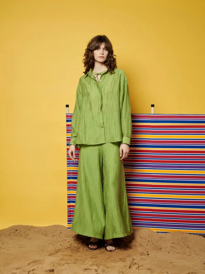 Women Ghospell Gwen Oversized Shirt Pear Green Sister Jane Tops