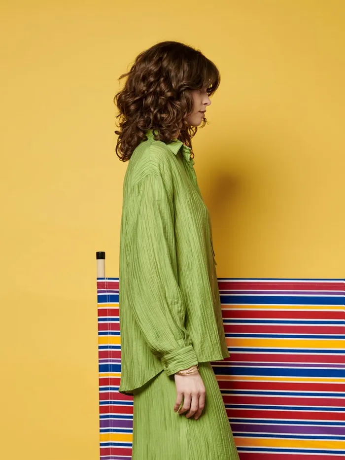 Women Ghospell Gwen Oversized Shirt Pear Green Sister Jane Tops