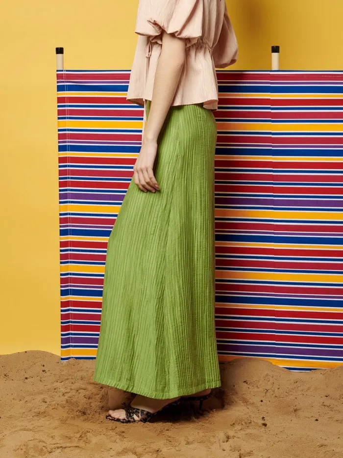 Women Ghospell Gwen Wide Leg Trousers Pear Green Sister Jane Bottoms