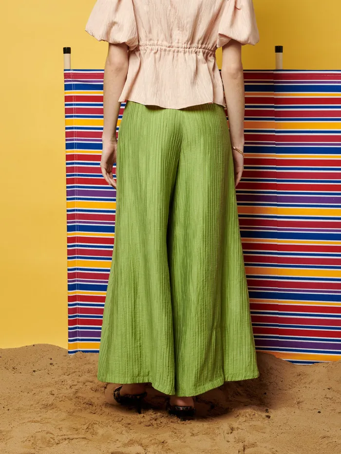Women Ghospell Gwen Wide Leg Trousers Pear Green Sister Jane Bottoms