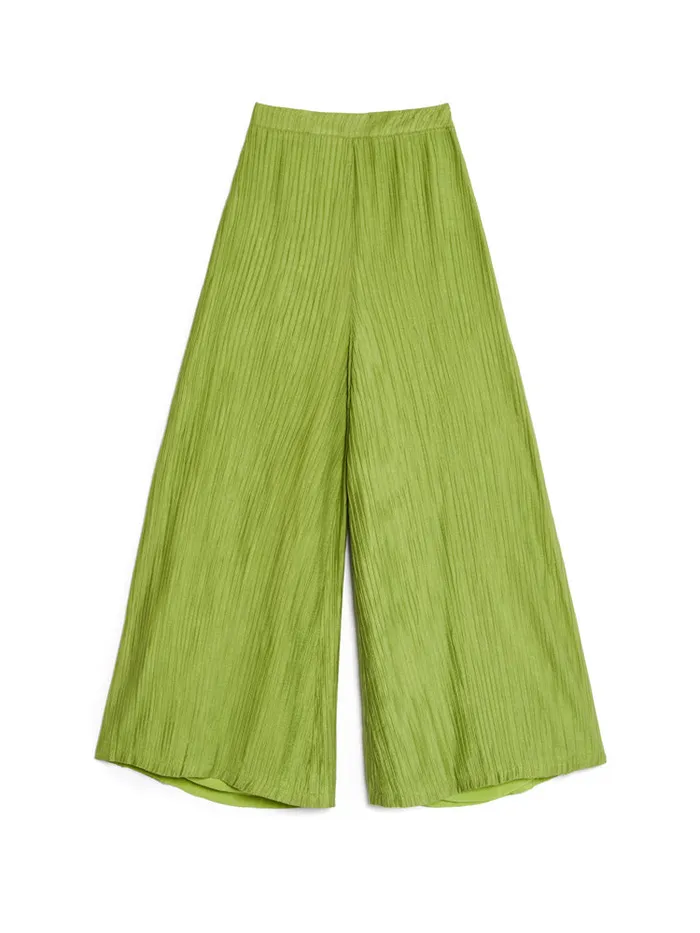 Women Ghospell Gwen Wide Leg Trousers Pear Green Sister Jane Bottoms