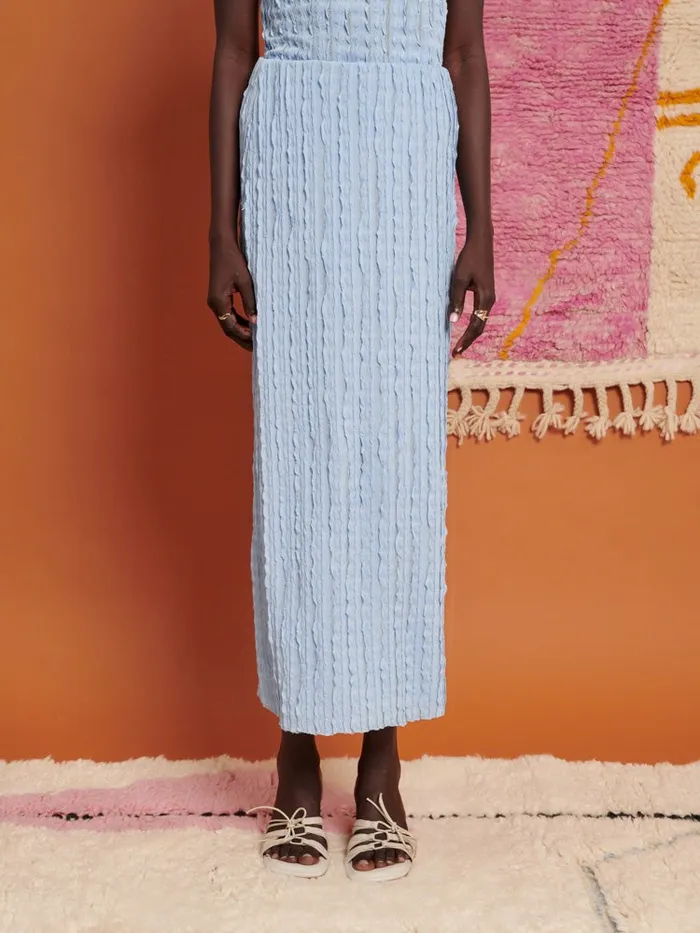 Women Ghospell Jamila Midi Skirt Cornflower Blue Sister Jane Bottoms