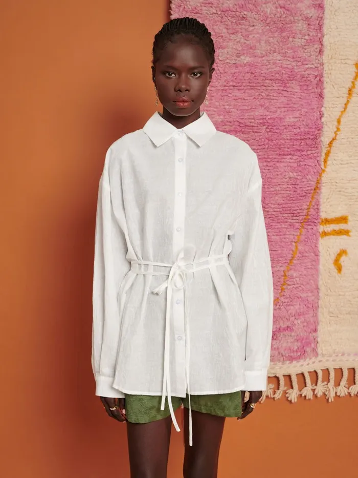 Women Ghospell Julia Oversized Shirt Pearled Ivory Sister Jane Tops