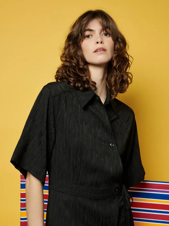 Women Ghospell Kate Wrap Mini Dress Ink Black Sister Jane Dresses