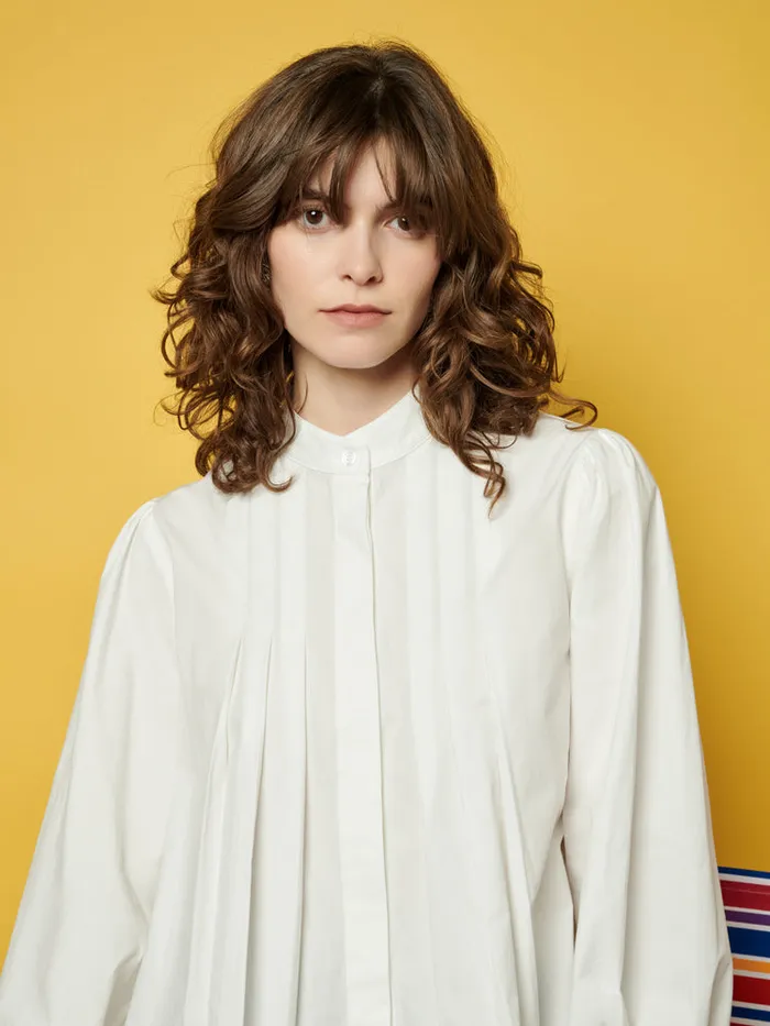 Women Ghospell Kim Pintuck Shirt Pearled White Sister Jane Tops