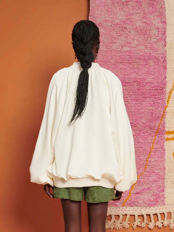 Women Ghospell Kimber Oversized Bomber Jacket Ivory Cream Sister Jane Jackets