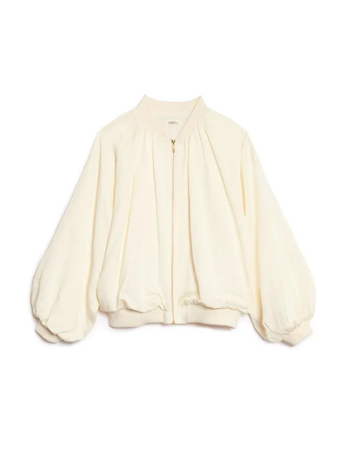 Women Ghospell Kimber Oversized Bomber Jacket Ivory Cream Sister Jane Jackets