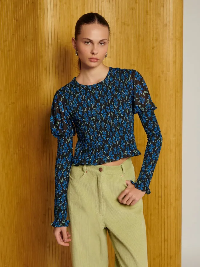 Women Ghospell Kinsley Floral Top Spectrum Blue Sister Jane Tops