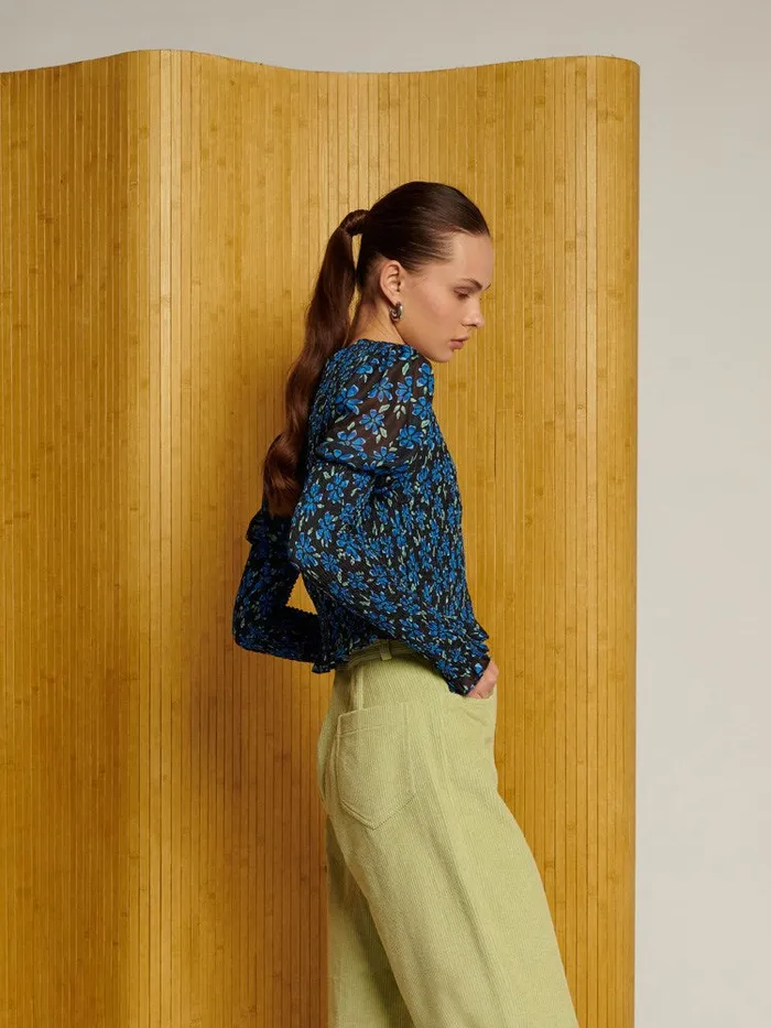 Women Ghospell Kinsley Floral Top Spectrum Blue Sister Jane Tops