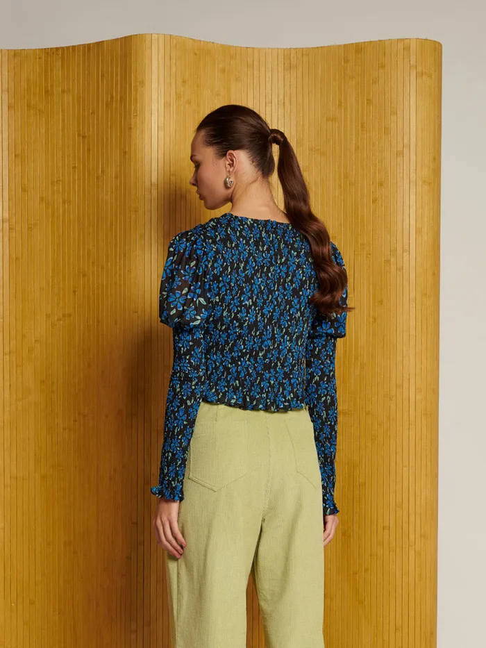 Women Ghospell Kinsley Floral Top Spectrum Blue Sister Jane Tops