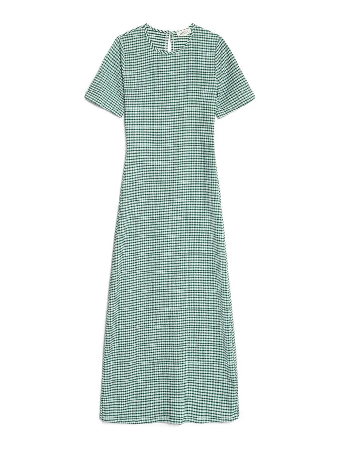 Women Ghospell Leila Check Midi Dress Envy Green Sister Jane Dresses