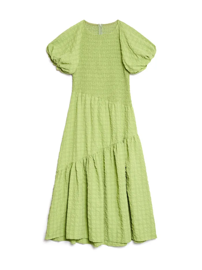 Women Ghospell Lia Asymmetric Midi Dress Bright Green Sister Jane Dresses