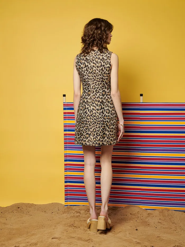Women Ghospell Patty Leopard Mini Dress Brown Leopard Sister Jane Dresses