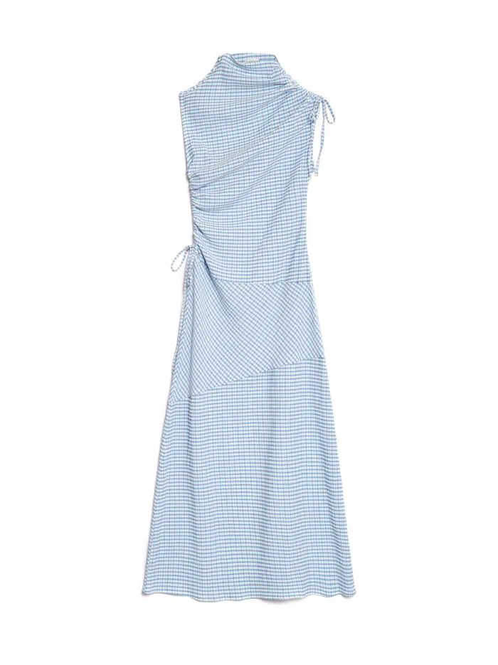 Women Ghospell Sana Gingham Midi Dress Checked Blue Sister Jane Dresses