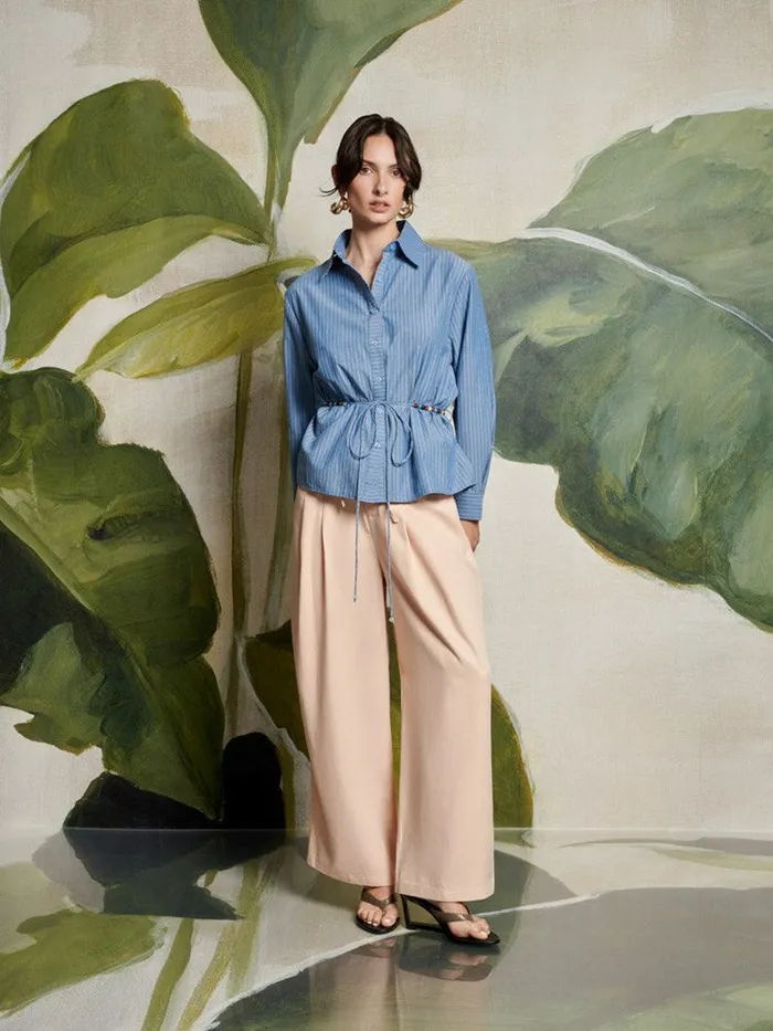 Women Ghospell Scottie Stripe Shirt Teapot Blue Sister Jane Tops