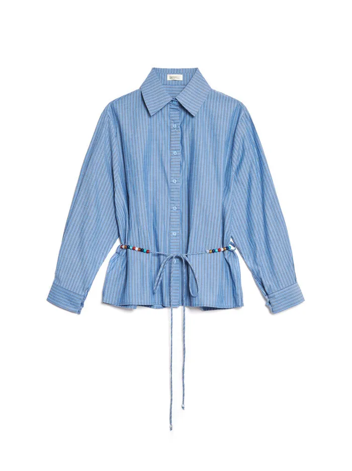 Women Ghospell Scottie Stripe Shirt Teapot Blue Sister Jane Tops