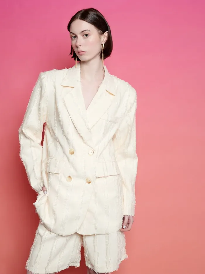 Women Ghospell Soleil Textured Blazer Cloud Cream Sister Jane Jackets