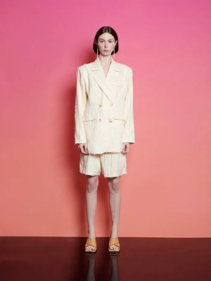 Women Ghospell Soleil Textured Blazer Cloud Cream Sister Jane Jackets