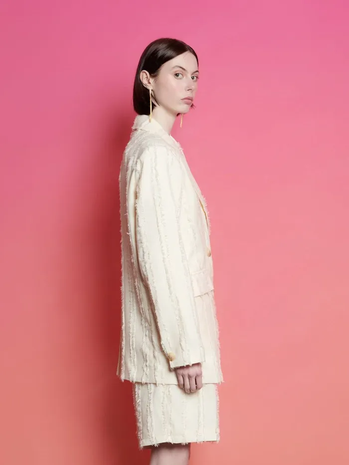 Women Ghospell Soleil Textured Blazer Cloud Cream Sister Jane Jackets