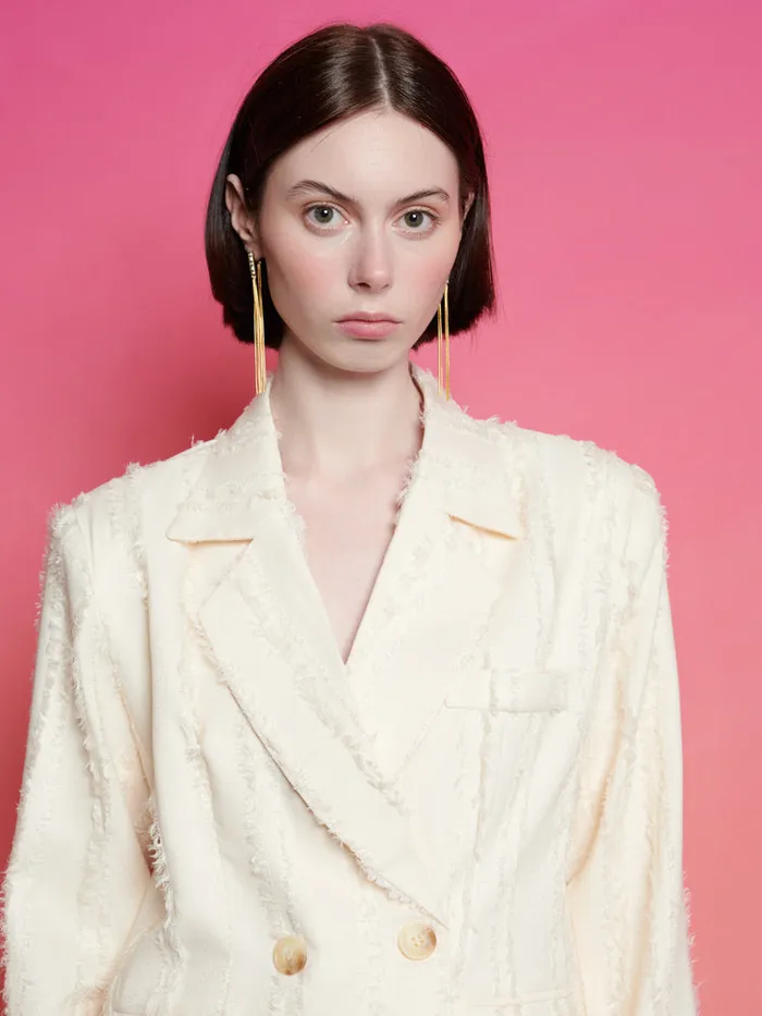 Women Ghospell Soleil Textured Blazer Cloud Cream Sister Jane Jackets