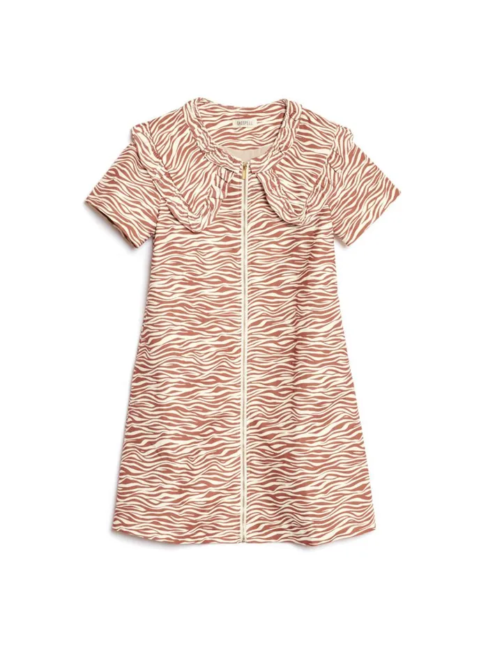 Women Ghospell Zoya Zebra Mini Dress Tan Brown Sister Jane Dresses