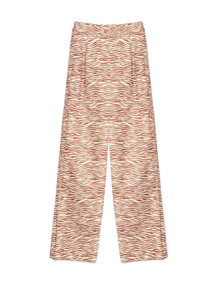 Women Ghospell Zoya Zebra Trousers Tan Brown Sister Jane Bottoms