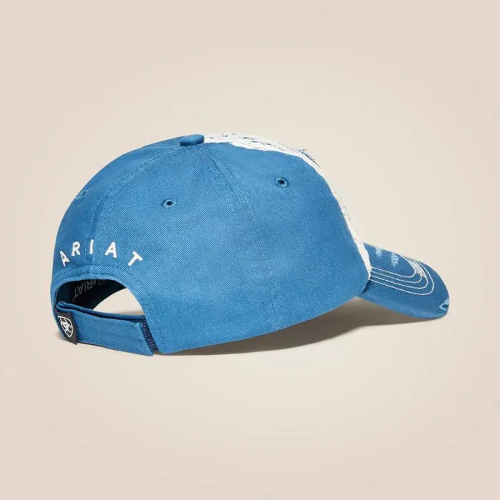 Women Hats and Caps Ariat Lace Logo Velcro Back Cap Blue Women Hats and Caps Ariat Lace Logo Velcro Back Cap Blue