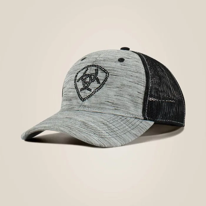 Women Hats and Caps Ariat Shield Embossed Logo Cap Gray